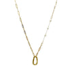 Stainless Steel Pendant Fashion Clavicle Chain Jewelry With Freshwater Pearl And 14K Gold Plated Electroplating