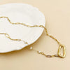 Stainless Steel Pendant Fashion Clavicle Chain Jewelry With Freshwater Pearl And 14K Gold Plated Electroplating