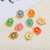 Stainless Steel Pendant Jewelry Accessories With Retro Oil Dripping Design And Rose Diamond Shape