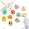 Stainless Steel Pendant Jewelry Accessories With Retro Oil Dripping Design And Rose Diamond Shape