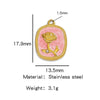 Stainless Steel Pendant Jewelry Accessories With Retro Oil Dripping Design And Rose Diamond Shape