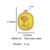 Stainless Steel Pendant Jewelry Accessories With Retro Oil Dripping Design And Rose Diamond Shape