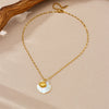 Stainless Steel Pendant Necklace Beach Ocean Style Gold Plated With Starfish Conch Shell Turtle Animal Zodiac Design