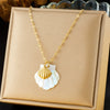 Stainless Steel Pendant Necklace Beach Ocean Style Gold Plated With Starfish Conch Shell Turtle Animal Zodiac Design