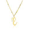 Stainless Steel Pendant Necklace With English Letters And Butterfly Design Electroplated For Women Wholesale