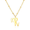 Stainless Steel Pendant Necklace With English Letters And Butterfly Design Electroplated For Women Wholesale