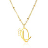 Stainless Steel Pendant Necklace With English Letters And Butterfly Design Electroplated For Women Wholesale
