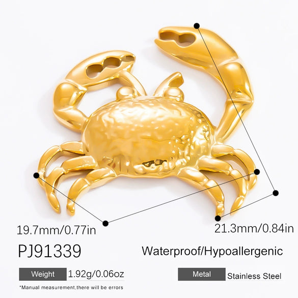 Stainless Steel Pendant Necklace With Sea Life Pattern Electroplated In Holiday Style For Women