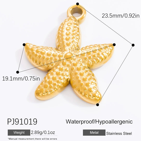 Stainless Steel Pendant Necklace With Sea Life Pattern Electroplated In Holiday Style For Women
