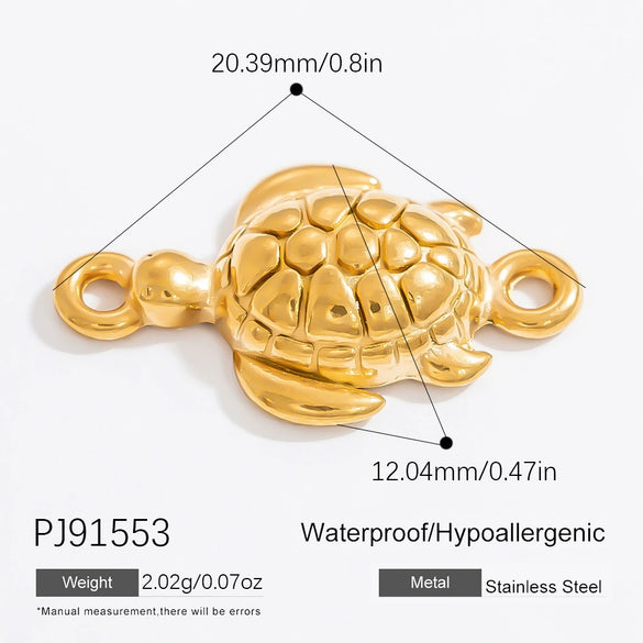 Stainless Steel Pendant Necklace With Sea Life Pattern Electroplated In Holiday Style For Women