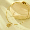 Stainless Steel Pendant Necklace With Small Sun Shape Electroplated Design For Women