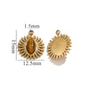 Stainless Steel Pendant With Natural Stone Inlay Totem Pattern Bohemia Style Water Drop Shape
