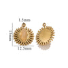 Stainless Steel Pendant With Natural Stone Inlay Totem Pattern Bohemia Style Water Drop Shape