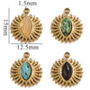 Stainless Steel Pendant With Natural Stone Inlay Totem Pattern Bohemia Style Water Drop Shape