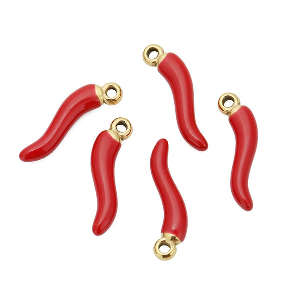 Stainless Steel Pepper Pendant Earrings With Oil Dripping Design Jewelry Accessories