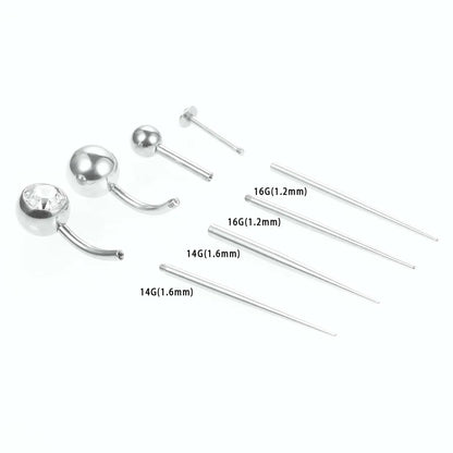 Stainless Steel Perforated Auxiliary Guide Rod Inside And Outside Threaded Rods Piercing Tattoo Navel Stud Labret Connecting Rod To Avoid Scratches