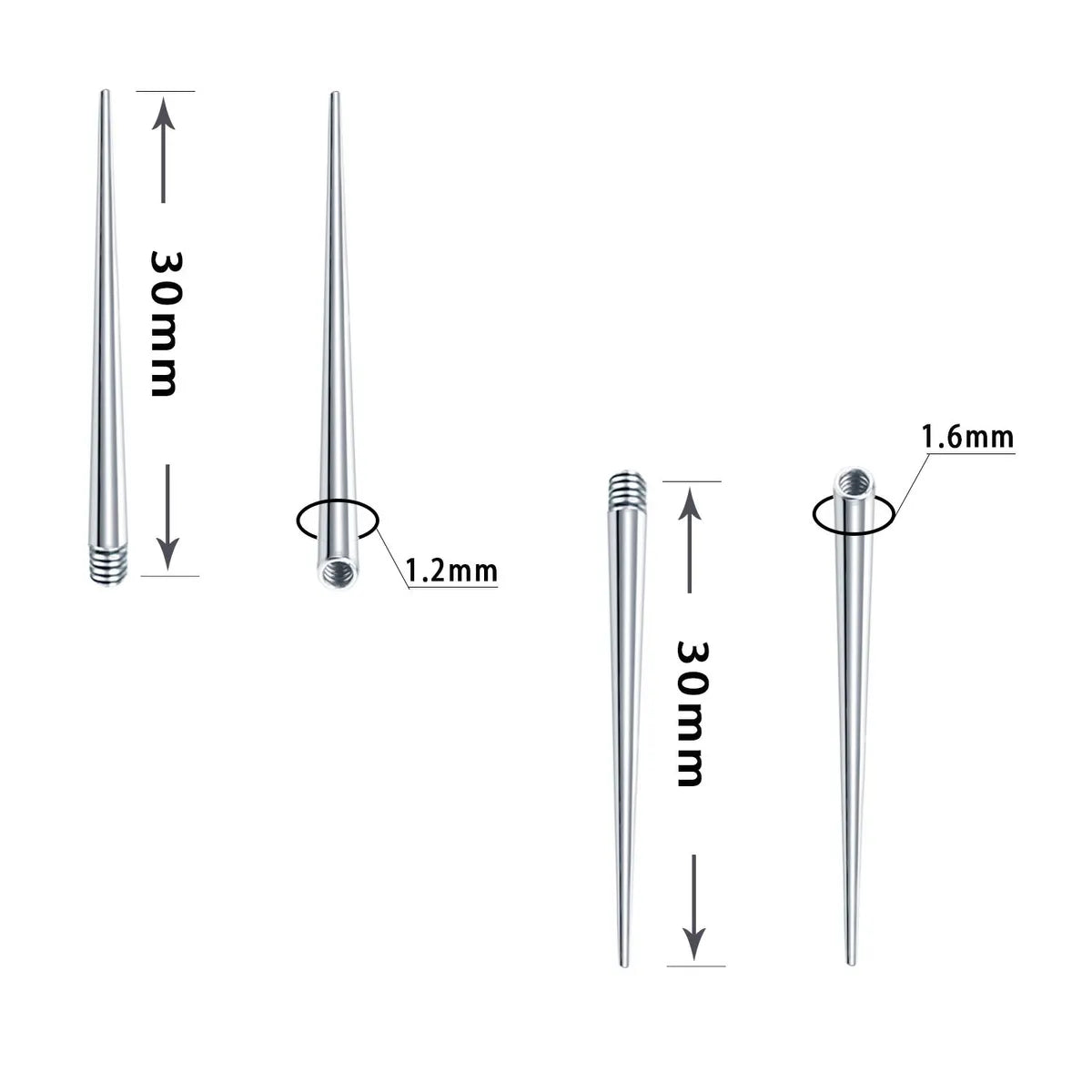 Stainless Steel Perforated Auxiliary Guide Rod Inside And Outside Threaded Rods Piercing Tattoo Navel Stud Labret Connecting Rod To Avoid Scratches