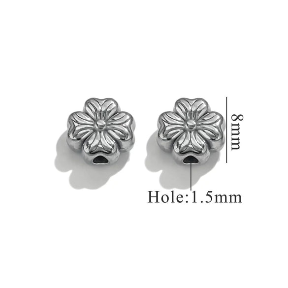Stainless Steel Perforated Lavender Floret Spacer Beads Gold Pendant Necklace With Totem Pattern Electroplated For Diy Jewelry And Bracelet Wholesale