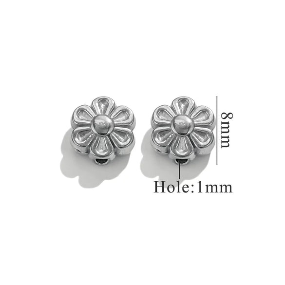 Stainless Steel Perforated Lavender Floret Spacer Beads Gold Pendant Necklace With Totem Pattern Electroplated For Diy Jewelry And Bracelet Wholesale
