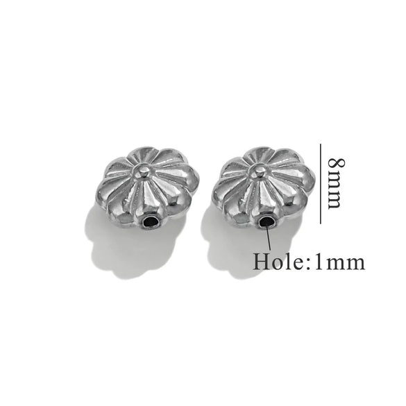 Stainless Steel Perforated Lavender Floret Spacer Beads Gold Pendant Necklace With Totem Pattern Electroplated For Diy Jewelry And Bracelet Wholesale
