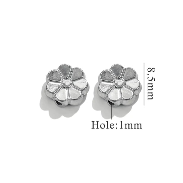 Stainless Steel Perforated Lavender Floret Spacer Beads Gold Pendant Necklace With Totem Pattern Electroplated For Diy Jewelry And Bracelet Wholesale