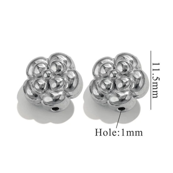 Stainless Steel Perforated Lavender Floret Spacer Beads Gold Pendant Necklace With Totem Pattern Electroplated For Diy Jewelry And Bracelet Wholesale