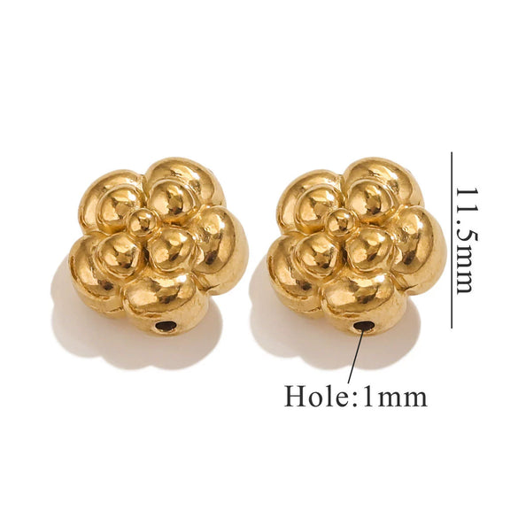 Stainless Steel Perforated Lavender Floret Spacer Beads Gold Pendant Necklace With Totem Pattern Electroplated For Diy Jewelry And Bracelet Wholesale