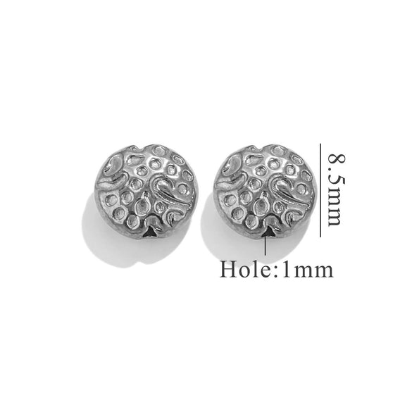 Stainless Steel Perforated Lavender Floret Spacer Beads Gold Pendant Necklace With Totem Pattern Electroplated For Diy Jewelry And Bracelet Wholesale