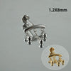 Stainless Steel Perforated Lip Nail Fivestar Heart Moon Chain Earrings Electroplated Simple Style