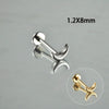 Stainless Steel Perforated Lip Nail Fivestar Heart Moon Chain Earrings Electroplated Simple Style