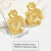 Stainless Steel Personality Geometric Flower Stamping Women's Earrings
