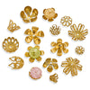 Stainless Steel Petal Torus Bead Cap Jewelry Making Material With Totem Pattern And Electroplating Treatment