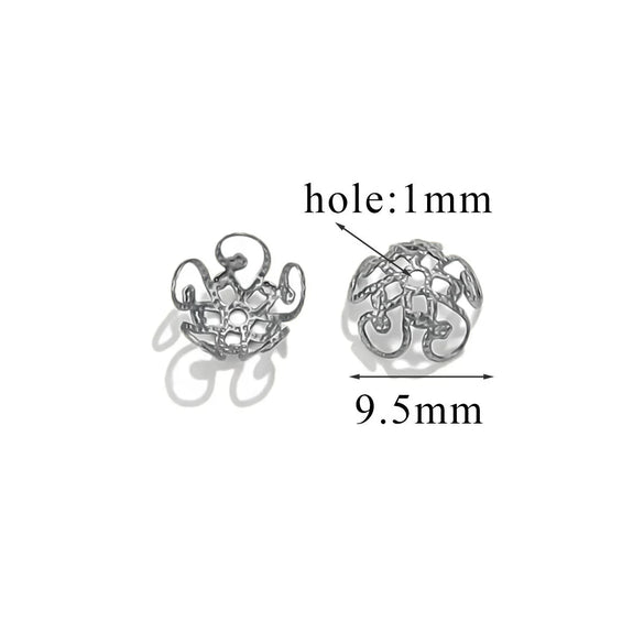 Stainless Steel Petal Torus Bead Cap Jewelry Making Material With Totem Pattern And Electroplating Treatment
