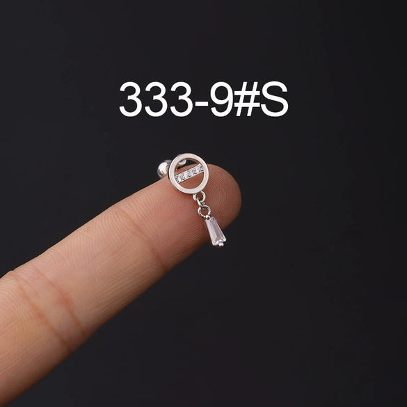 Stainless Steel Piercing Earrings Geometric Electroplated Fashion Jewelry