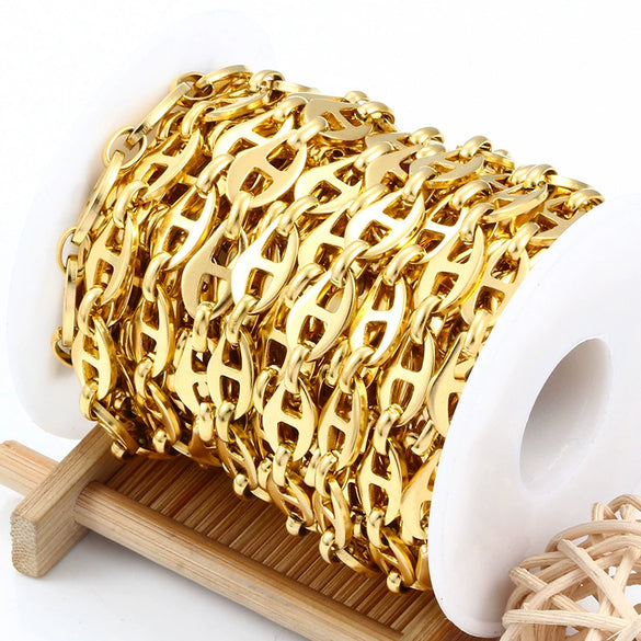 Stainless Steel Pig Nose Chain Jewelry Electroplating Fashion Diy For Men And Women