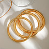 Stainless Steel Plain Ring Bracelet For Women With Electroplating And Geometric Style