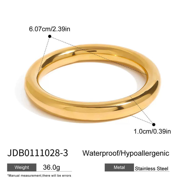 Stainless Steel Plain Ring Bracelet For Women With Electroplating And Geometric Style