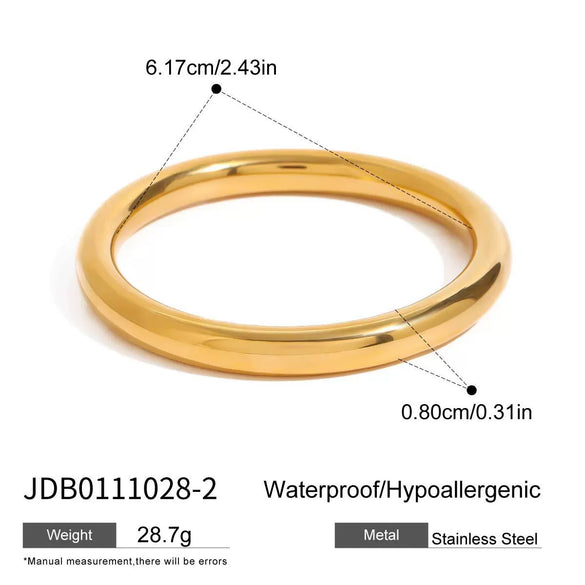 Stainless Steel Plain Ring Bracelet For Women With Electroplating And Geometric Style