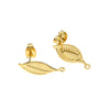 Stainless Steel Plant Flowers Style Leaf With Ring Round Bead Earring Accessories Vacuum Gold Plated Handmade
