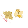 Stainless Steel Plant Flowers Style Leaf With Ring Round Bead Earring Accessories Vacuum Gold Plated Handmade