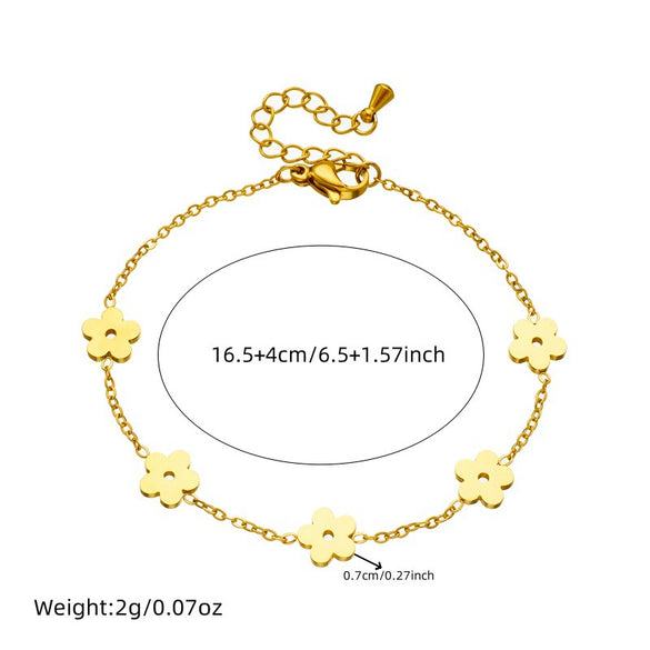 Stainless Steel Plants And Flowers Fashion Accessories Set Necklace Earrings Bracelet Electroplating