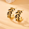 Stainless Steel Plants And Flowers Style Gold Plated Jewelry Set For Women Earrings Necklace