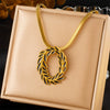 Stainless Steel Plants And Flowers Style Gold Plated Jewelry Set For Women Earrings Necklace