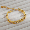 Stainless Steel Plated Cuban Coarse Chain Hiphop U Shape Unisex Bracelet With Electroplating Treatment