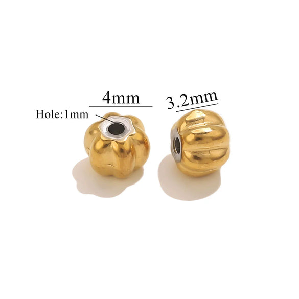 Stainless Steel Plated 18K Gold Baroque Pumpkin And Lantern Beads Handmade Diy Bracelet With Totem Pattern