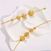 Stainless Steel Plated 18K Gold Baroque Pumpkin And Lantern Beads Handmade Diy Bracelet With Totem Pattern