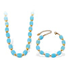 Stainless Steel Plated 18K Gold Ceramic Bead Necklace Bracelet For Women Fashion Style Electroplating