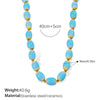 Stainless Steel Plated 18K Gold Ceramic Bead Necklace Bracelet For Women Fashion Style Electroplating