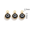 Stainless Steel Plated 18K Gold Doublesided Oil Drop Demon Eye Pendant Diy Connection Accessories Round Shape Electroplating Process