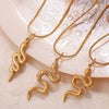 316L Stainless Steel Plated 18K Gold Round Pendant Snake Crystal Fashion Jewelry Accessories